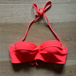 Xhilaration Neon Orange Swim Top Bathing Suit Swimwear Bra Size XL Tie Bikini
